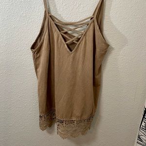 Light brown velvet tank top, Charlotte Russe women’s size L